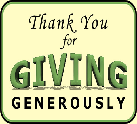 Thank you for giving generously